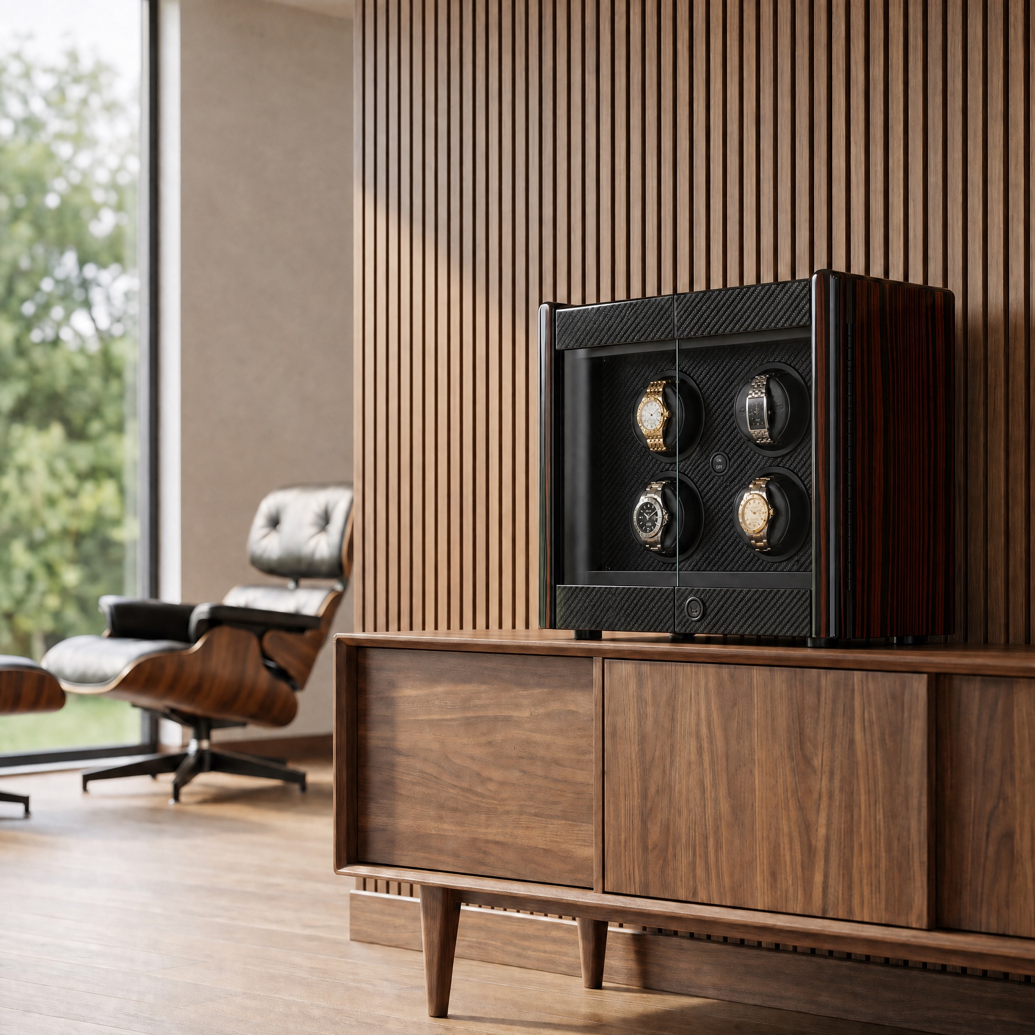 Orbita Avanti 4 Macassar watch winder lifestyle view