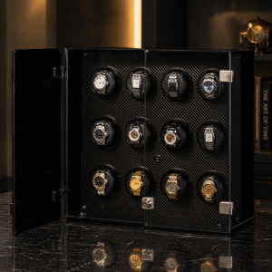 Orbita Milano 12 watch winder in Carbon Fiber finish